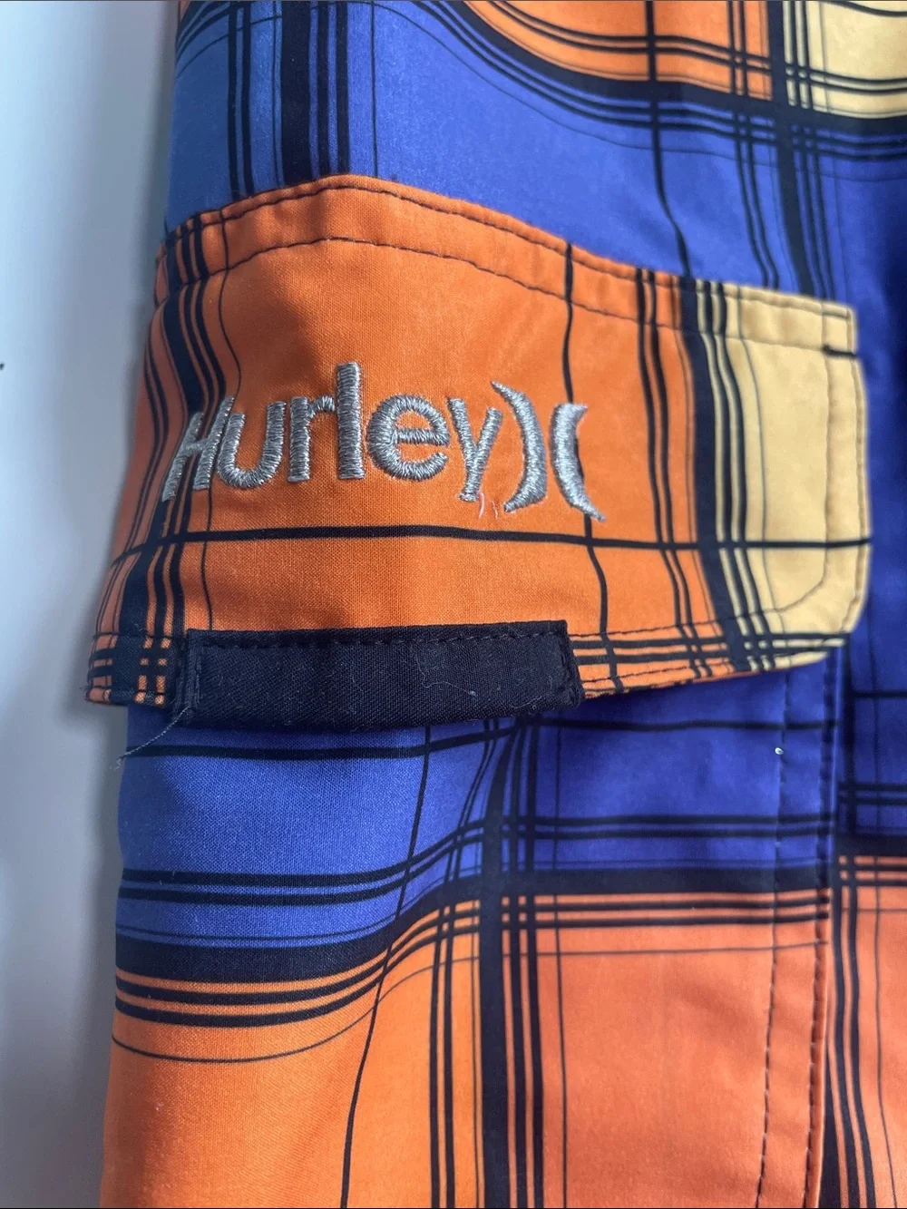 Hurley Men's Plaid Board Shorts - Blue/Orange/Yellow/Purple